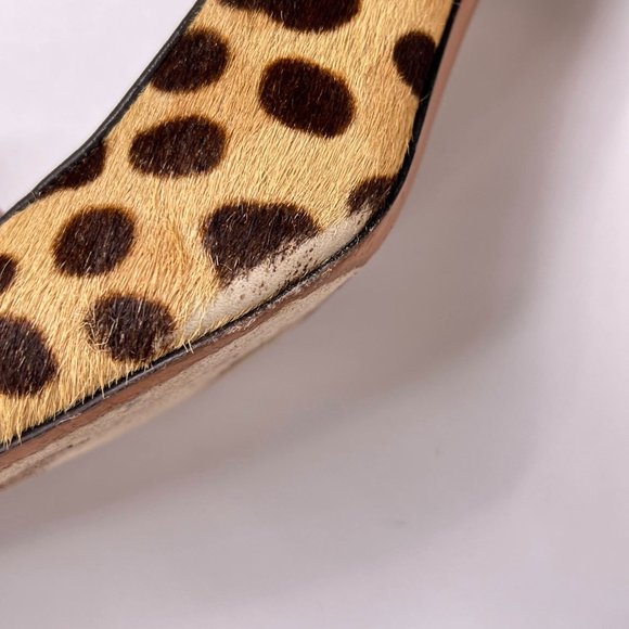 Tory Burch Elizabeth Beige Calf Hair Leopard Print Point Toe Stiletto Pumps 7.5 - Picture 14 of 15